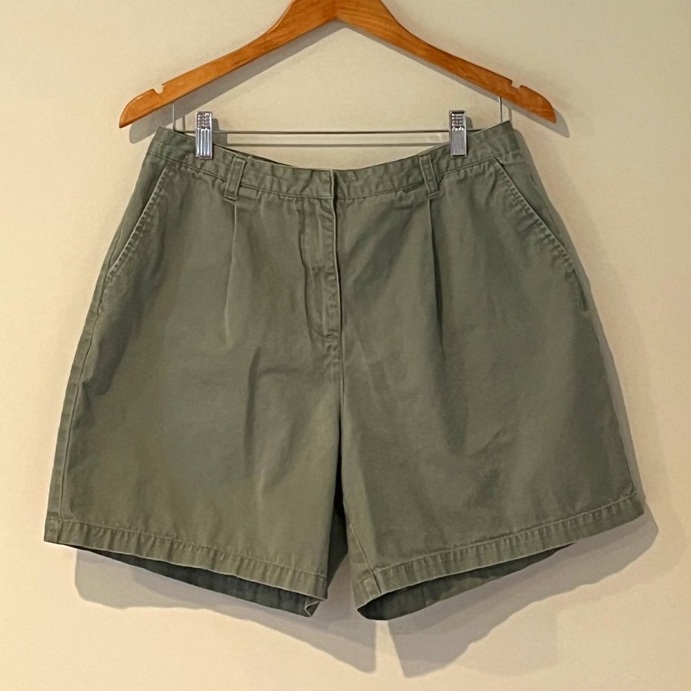 Northern Reflections High Waist Army Green Khaki Long Short Vintage Size 14